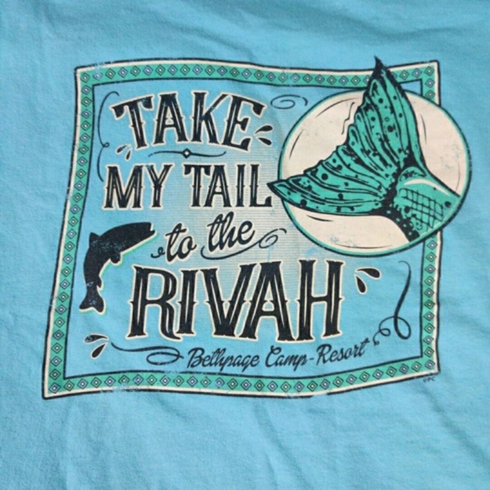 Bethpage Camp & Resort‎ Shirt Mens 3XL Blue Take My Tail To The River Graphic